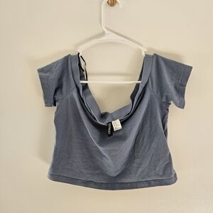 H&M Slate Blue Crop Top